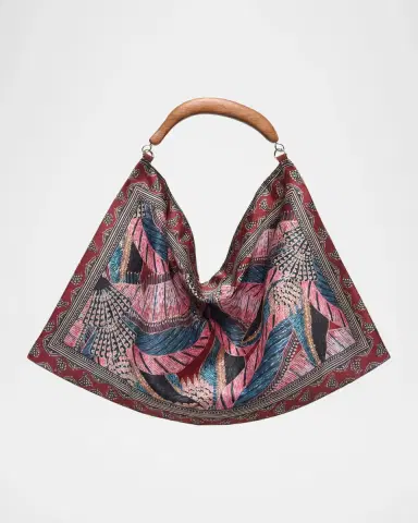 Farm Rio Botanical-Print Scarf Hobo Bag | Thumbnail 3