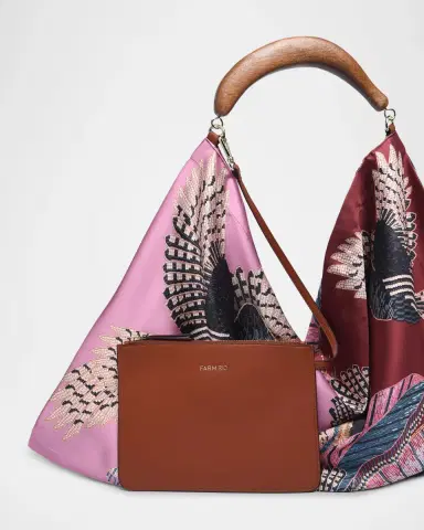 Farm Rio Botanical-Print Scarf Hobo Bag | Thumbnail 4
