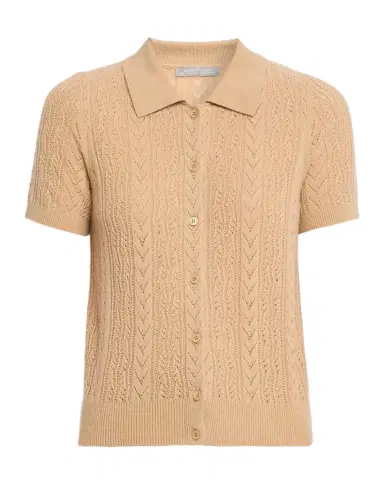 Neiman Marcus Pointelle-Knit Cashmere Polo | Thumbnail 1