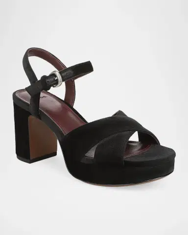 Vince 80mm Ericka Velvet Platform Sandals | Thumbnail 2