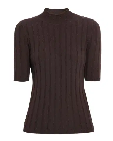 Neiman Marcus Ribbed Cashmere Elbow-Sleeve Sweater | Thumbnail 1 Neiman Marcus Ribbed Cashmere Elbow-Sleeve Sweater | Thumbnail 1