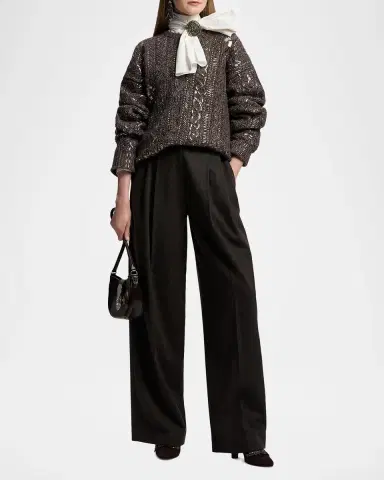 Ralph Lauren Collection Dara Tie-Neck Poplin Blouse | Thumbnail 2