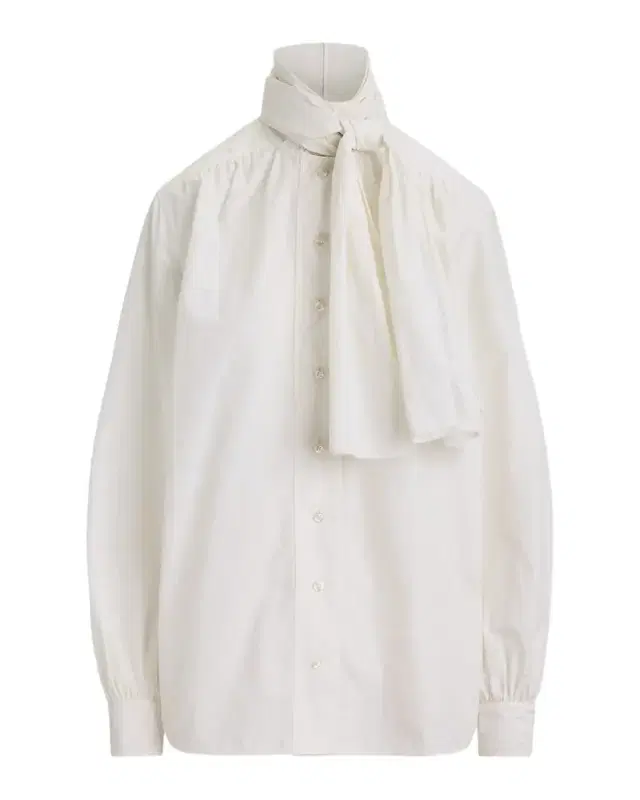 Ralph Lauren Collection Dara Tie-Neck Poplin Blouse