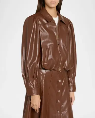 Cinq à Sept Vegan Leather Puff-Sleeve Jacket | Thumbnail 4 Cinq à Sept Vegan Leather Puff-Sleeve Jacket | Thumbnail 4