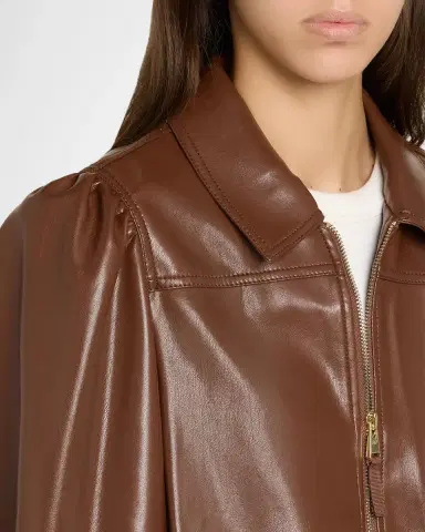 Cinq à Sept Vegan Leather Puff-Sleeve Jacket | Thumbnail 5 Cinq à Sept Vegan Leather Puff-Sleeve Jacket | Thumbnail 5