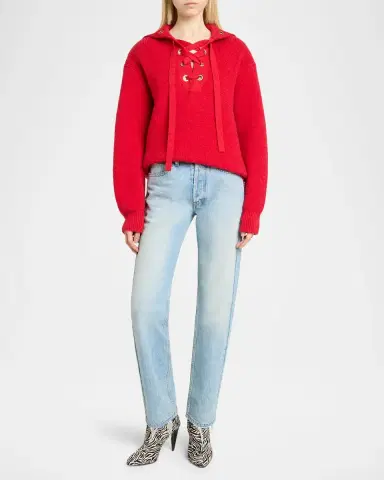 Isabel Marant Ydalia Laced Wool Rib Sweater | Thumbnail 2 Isabel Marant Ydalia Laced Wool Rib Sweater | Thumbnail 2