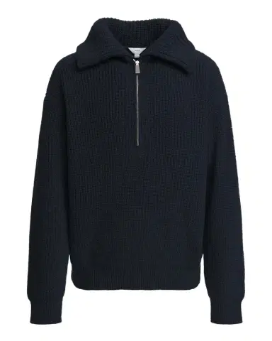 Malo Men's Cashmere Rib Half-Zip Polo Sweater | Thumbnail 1 Malo Men's Cashmere Rib Half-Zip Polo Sweater | Thumbnail 1