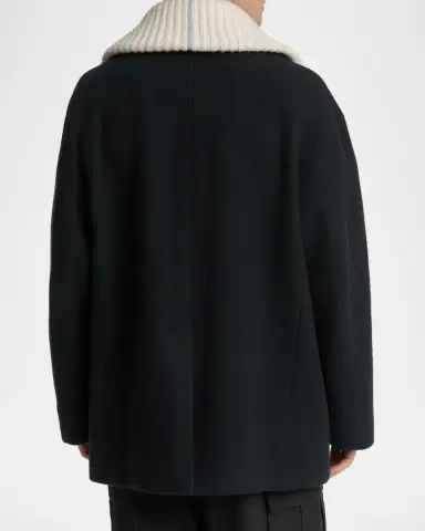 Malo Men's Oversized-Lapel Wool and Cashmere Peacoat | Thumbnail 3