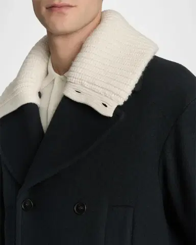 Malo Men's Oversized-Lapel Wool and Cashmere Peacoat | Thumbnail 4