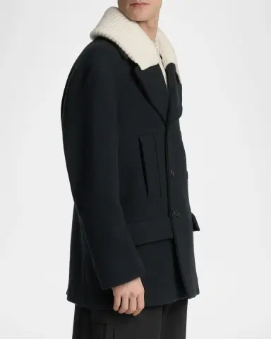 Malo Men's Oversized-Lapel Wool and Cashmere Peacoat | Thumbnail 5