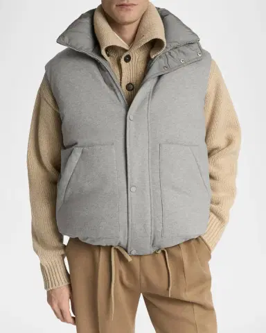 Malo Men's Reversible Cashmere-Wool Down Vest | Thumbnail 2 Malo Men's Reversible Cashmere-Wool Down Vest | Thumbnail 2