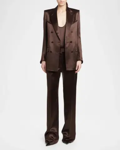 Tom Ford Plunging Scoop-Neck Silk Tank Top | Thumbnail 2