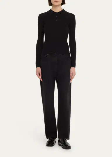 Guest In Residence Shrunken Long-Sleeve Cashmere Polo | Thumbnail 2 Guest In Residence Shrunken Long-Sleeve Cashmere Polo | Thumbnail 2