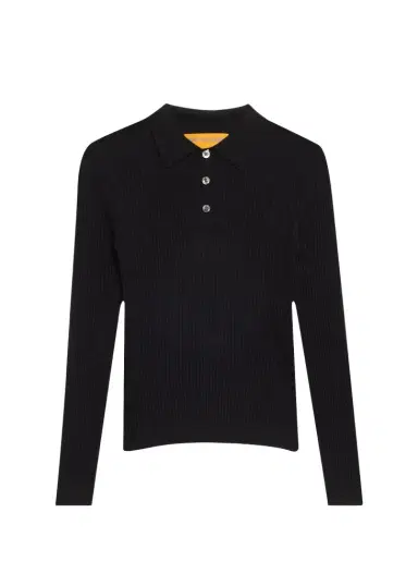Guest In Residence Shrunken Long-Sleeve Cashmere Polo | Thumbnail 1 Guest In Residence Shrunken Long-Sleeve Cashmere Polo | Thumbnail 1