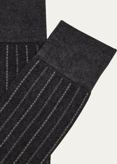 Marcoliani Men's Elegance Pique Crew Socks | Thumbnail 2 Marcoliani Men's Elegance Pique Crew Socks | Thumbnail 2