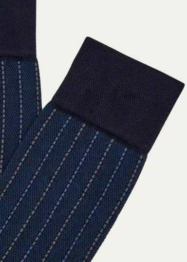 Marcoliani Men's Elegance Pique Crew Socks | Thumbnail 3 Marcoliani Men's Elegance Pique Crew Socks | Thumbnail 3