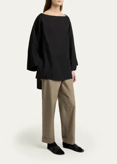 The Row Delano Straight-Leg Cotton Poplin Pants | Thumbnail 2 The Row Delano Straight-Leg Cotton Poplin Pants | Thumbnail 2