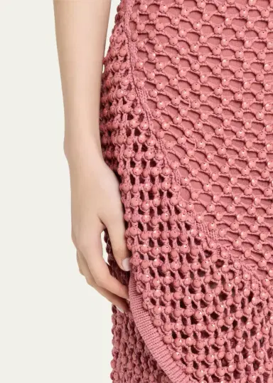 Diotima Riki Crystal Crochet Knit Halter Maxi Dress | Thumbnail 13