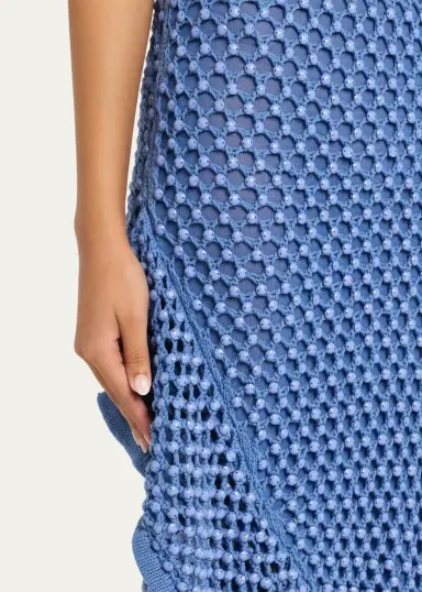 Diotima Riki Crystal Crochet Knit Halter Maxi Dress | Thumbnail 5