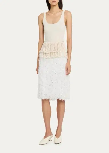 Diotima Bambola Fringed Chiffon Pencil Skirt | Thumbnail 2