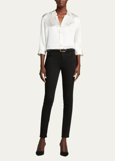 L'Agence Dani Silk Satin 3/4-Sleeve Button-Down Blouse | Thumbnail 2 L'Agence Dani Silk Satin 3/4-Sleeve Button-Down Blouse | Thumbnail 2
