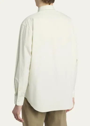 The Row Men's Nilo Cotton Poplin Button-Down Shirt | Thumbnail 3 The Row Men's Nilo Cotton Poplin Button-Down Shirt | Thumbnail 3