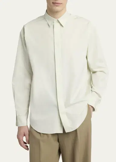 The Row Men's Nilo Cotton Poplin Button-Down Shirt | Thumbnail 4 The Row Men's Nilo Cotton Poplin Button-Down Shirt | Thumbnail 4