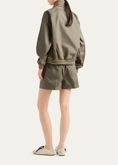 Prada Cotton Poplin Turtleneck Zip Jacket | Thumbnail 3 Prada Cotton Poplin Turtleneck Zip Jacket | Thumbnail 3