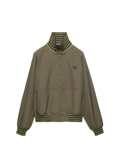 Prada Cotton Poplin Turtleneck Zip Jacket | Thumbnail 1 Prada Cotton Poplin Turtleneck Zip Jacket | Thumbnail 1