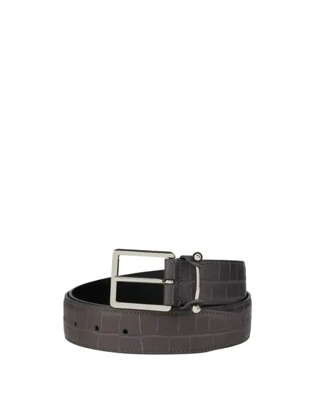 Christian Louboutin Men's Chambeliss Croc-Effect Leather Belt