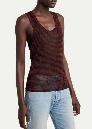 Isabel Marant Cevara Metallic Striped Tank Top | Thumbnail 4 Isabel Marant Cevara Metallic Striped Tank Top | Thumbnail 4
