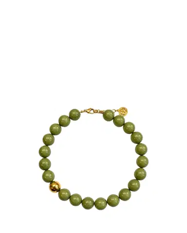 ben-amun Green Jade Resin Bead Necklace | Thumbnail 1