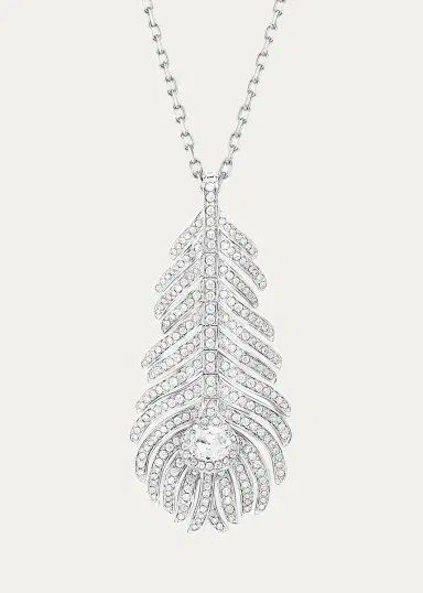 Boucheron Plume De Paon 18K White Gold & 1.34 TCW Diamond Peacock Feather Pendant Necklace | Thumbnail 3