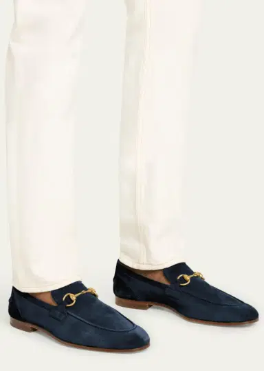 Gucci Men's Jordaan Suede Bit Loafers | Thumbnail 2 Gucci Men's Jordaan Suede Bit Loafers | Thumbnail 2
