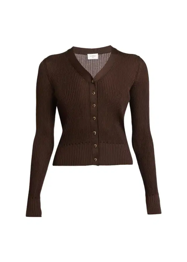 Saint Laurent Cassandre YSL Ribbed V-Neck Cardigan