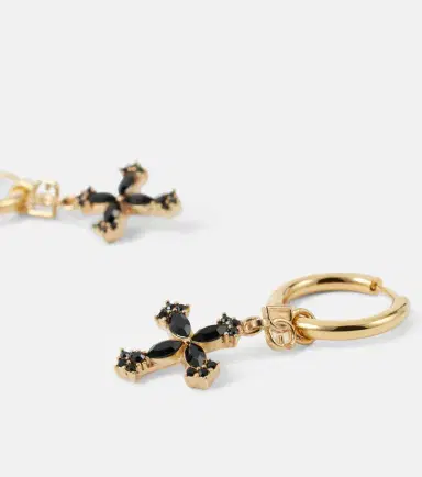 Dolce & Gabbana DG cross embellished hoop earrings | Thumbnail 2
