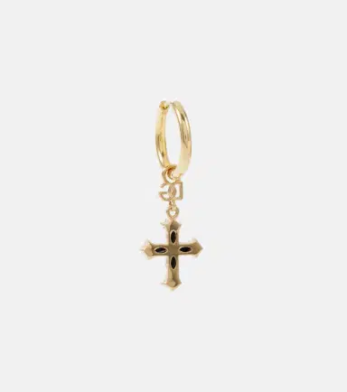 Dolce & Gabbana DG cross embellished hoop earrings | Thumbnail 4