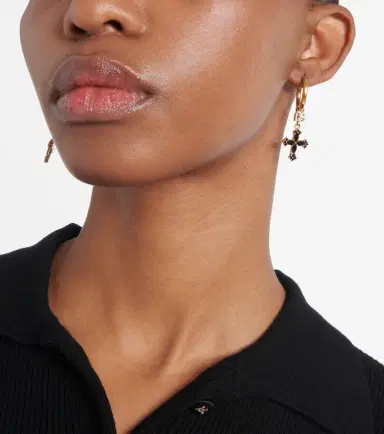 Dolce & Gabbana DG cross embellished hoop earrings | Thumbnail 5