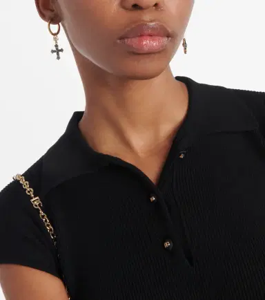 Dolce & Gabbana DG cross embellished hoop earrings | Thumbnail 6