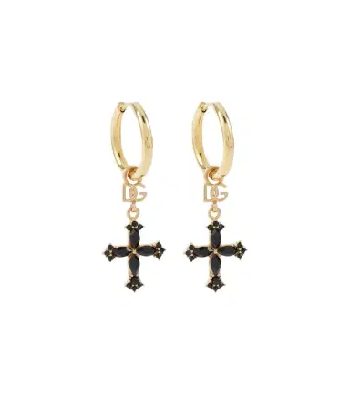 Dolce & Gabbana DG cross embellished hoop earrings | Thumbnail 1
