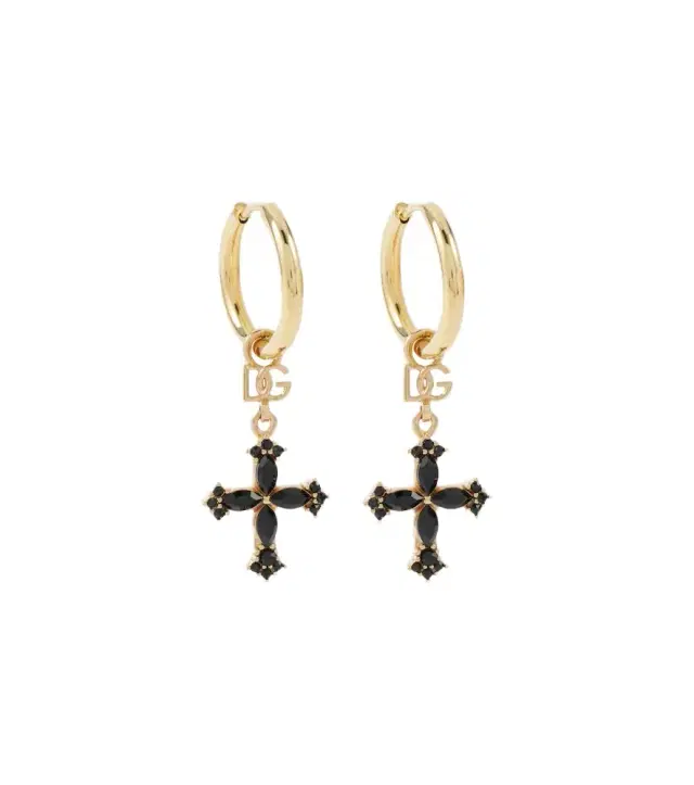 Dolce & Gabbana DG cross embellished hoop earrings