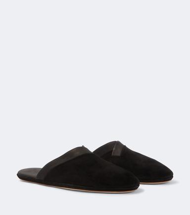 John Lobb Leather-trimmed suede slippers | Thumbnail 1