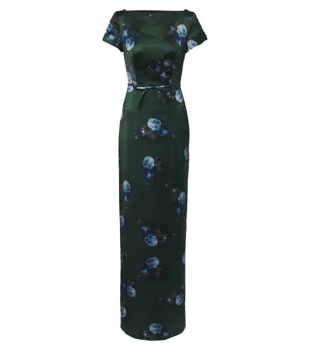 Erdem Belted floral duchess satin gown