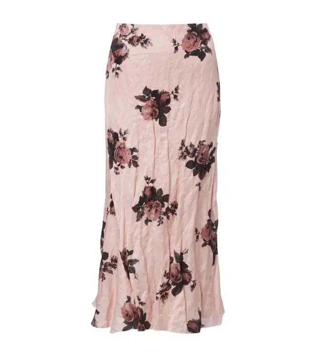 Erdem Floral satin midi skirt