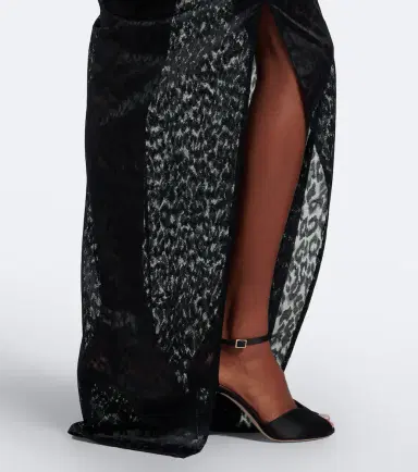Alex Perry Draped leopard-print lace maxi dress | Thumbnail 2