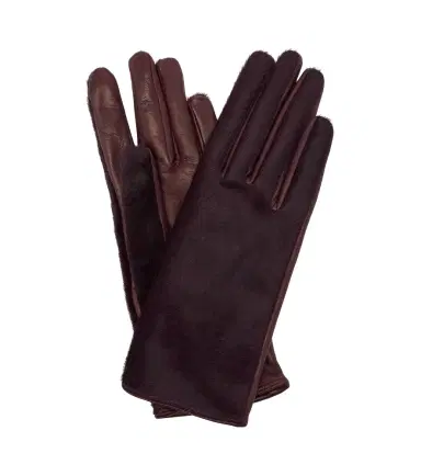 Nour Hammour Silk-lined calf hair and leather gloves | Thumbnail 1