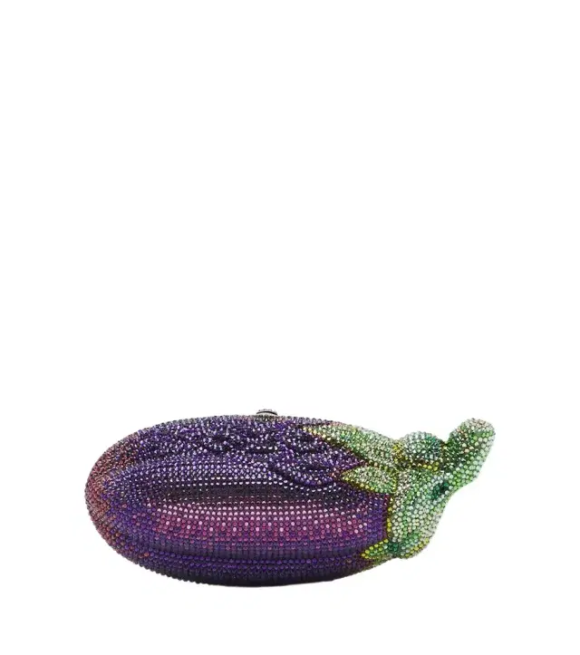 Judith Leiber Couture Eggplant crystal-embellished clutch