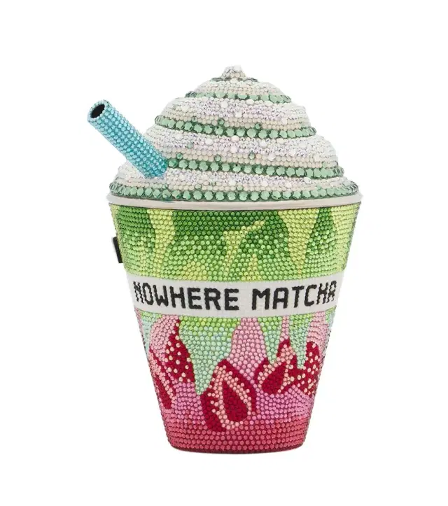 Judith Leiber Couture Frozen Drink Matcha embellished clutch