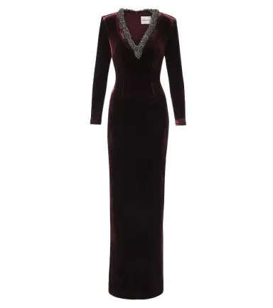 Roland Mouret Embellished velvet gown | Thumbnail 1 Roland Mouret Embellished velvet gown | Thumbnail 1