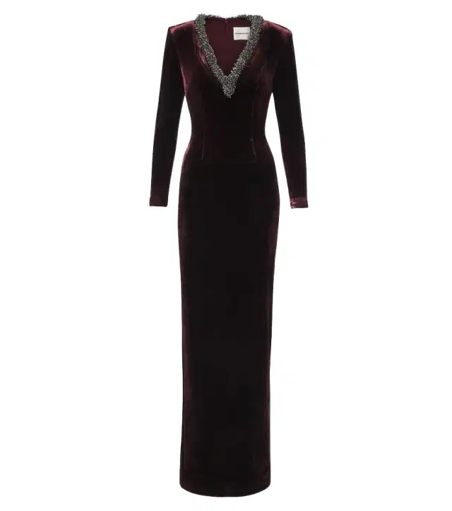 Roland Mouret Embellished velvet gown
